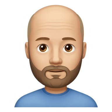 men without winkles with beard almost bald, slim sticker