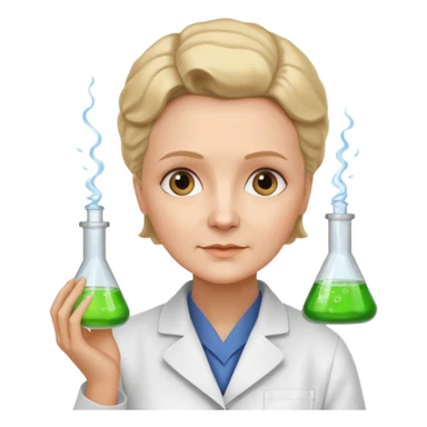 marie curie french scientific sticker