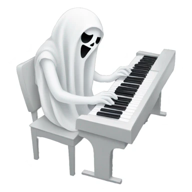 Sheet ghost playing keyboard  sticker