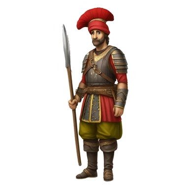 A full-length serious ottoman janissary photorealistic serious sticker