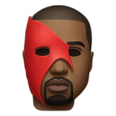 Kanye West red mask sticker