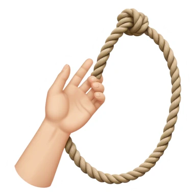 hand letting go a rope fall sticker