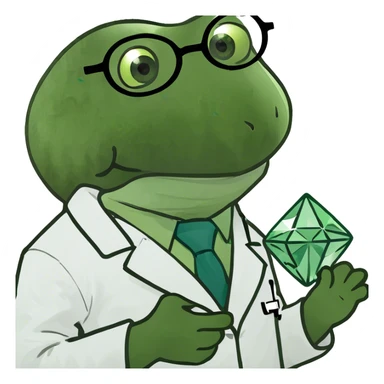 doctor bufo holding green diamond sticker