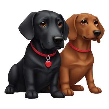 Black lab and red dachshund  sticker