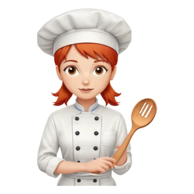 Red headed girl chef  sticker