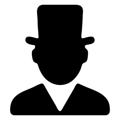 man in a top hat, solid filled icon sticker