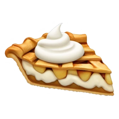 Apple pie slice with whipped cream on top sticker