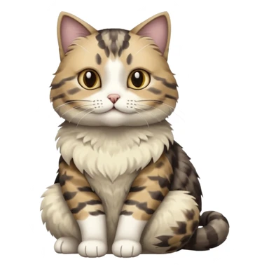 cat with écaille de tortue grey White and beige sticker