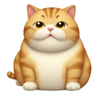 chubby cat with a belly sticker