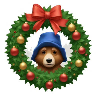 Christmas wreath with Paddington sticker