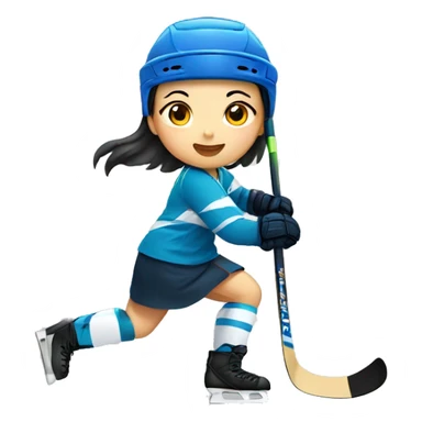 Chinese girl playing hockey sticker