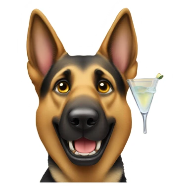 german shepard with a martini sticker