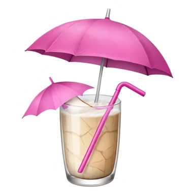 coconut drink with pink umbrella sticker