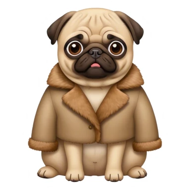 pug in a fur coat sticker
