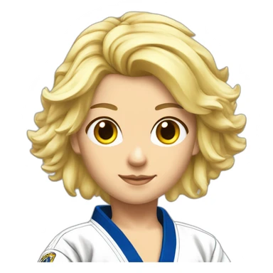 Beautiful blonde woman angel with wings wearing Jiu-Jitsu BJJ gi sticker