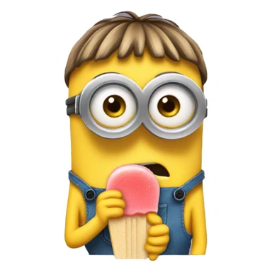 Minion eating popsicle sticker