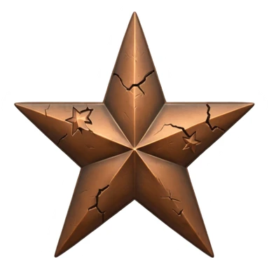 Concept: A single, bronze-colored military star (like a Bronze Star or a general's star) that is slightly faded or has a "crack" graphic running through it.

Color: Faded bronze or dark gold. sticker