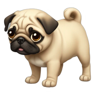 Puppy Pug saying Claven Rwawawa Rwawawa Rawp Rwap Rwap Claven sticker