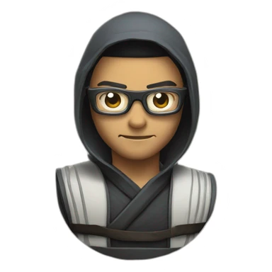 Hankjwimbleton ninja assassin with glasses sticker