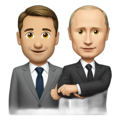 Zelensky and Putin sticker