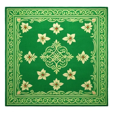 traditional patterned green carpet sticker