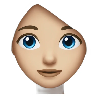 girl with blue eyes and long dark brown hair  sticker