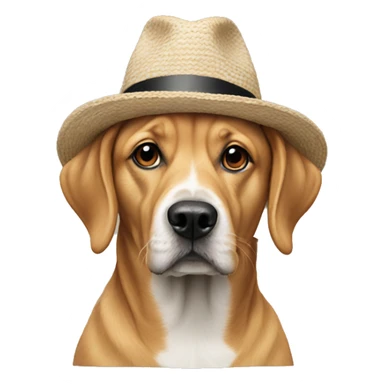 realistic dog indoors scene wearing hats sticker