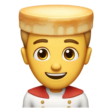 Cheesecake with a very emotional and appreciative face sticker