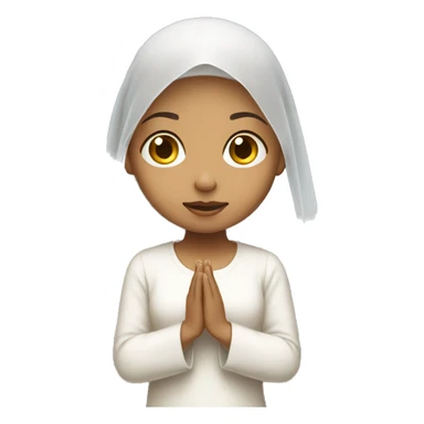 Light skin girl praying with white veil  sticker