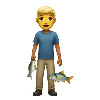 human with fish sticker