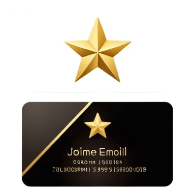 business card with a star symbol sticker