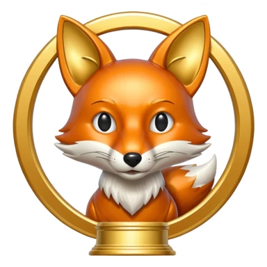 make a trophy in the shape of a fox sticker