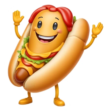 Happy hotdog character sticker