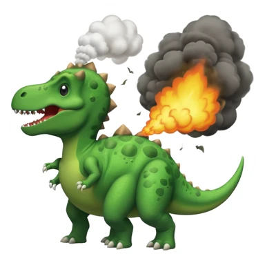 Dinosaur farting out a explosion from his butt sticker
