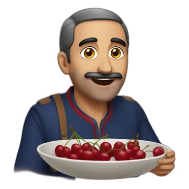 Armenian men eating cherries sticker