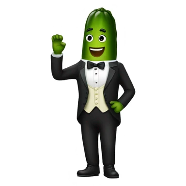 Pickle wearing tuxedo sticker