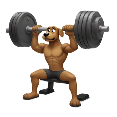 dog bench pressing  sticker