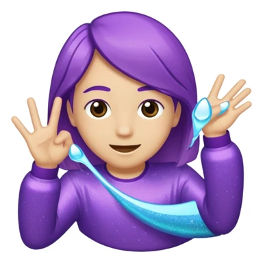 Glitter Purple and Cian hangloose sticker