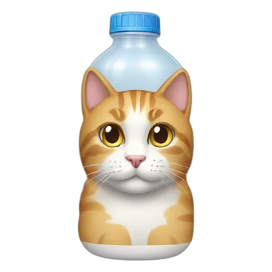 Cat drink water bottle sticker