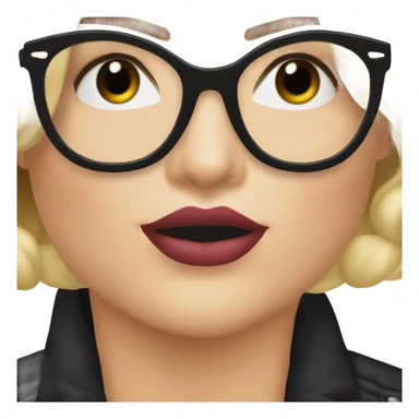 Margot Robbie kiss wearing black glasses  sticker