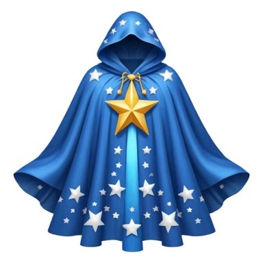 a fantasy  magic, white color with star pattern cloak sticker