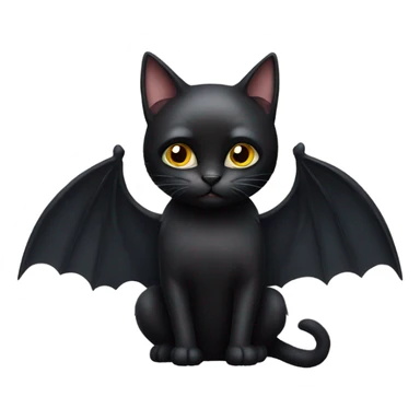 Black cat with bat wings sticker