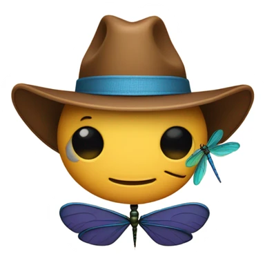 dragonfly with a cowboy hat sticker
