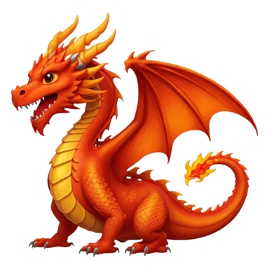 Huge dragon with fiery breath and wings sticker