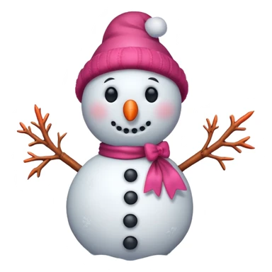 Red snowman with pink bow sticker