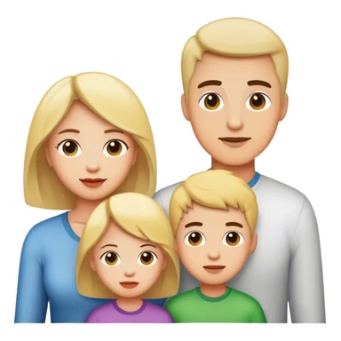 Family with mom dad son daughter sticker