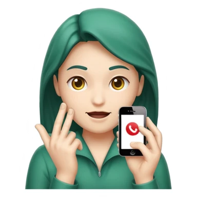 Crea un icono de iPhone WhatsApp que sea haciendo el gesto de meter la nariz por los dedos mientras los dedos hacen un círculo. Así: 👌🏻 sticker