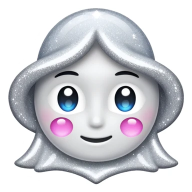 white glory glitter sticker