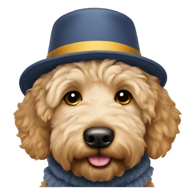 Goldendoodle with a hat on  sticker