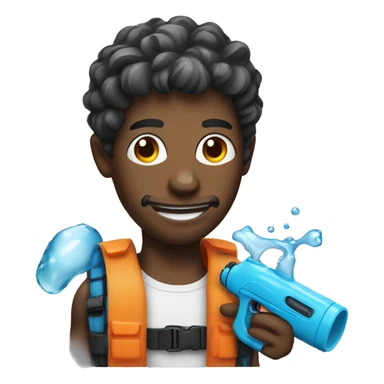 Dude with water gun sticker